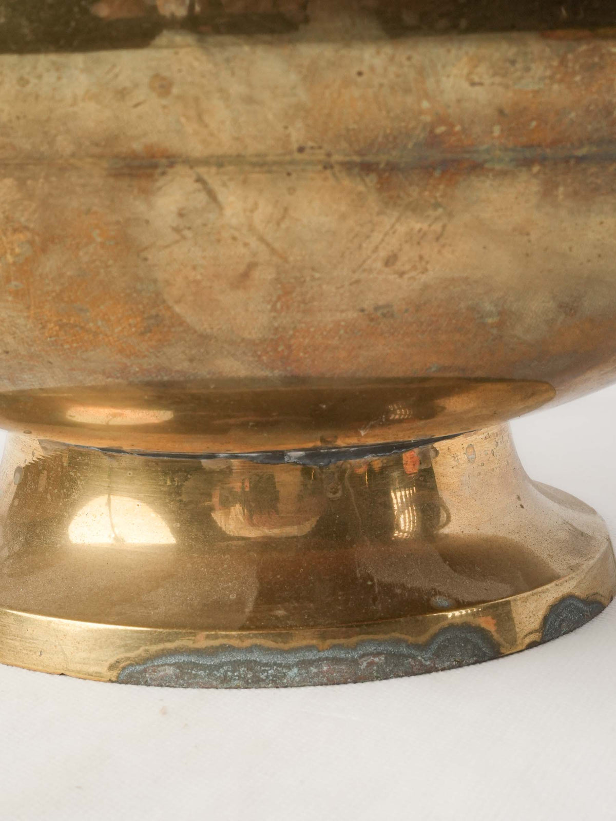 Mid-20th-Century Brass Wine Cooler w/ Scalloped Rim - 6¾" x 12½"