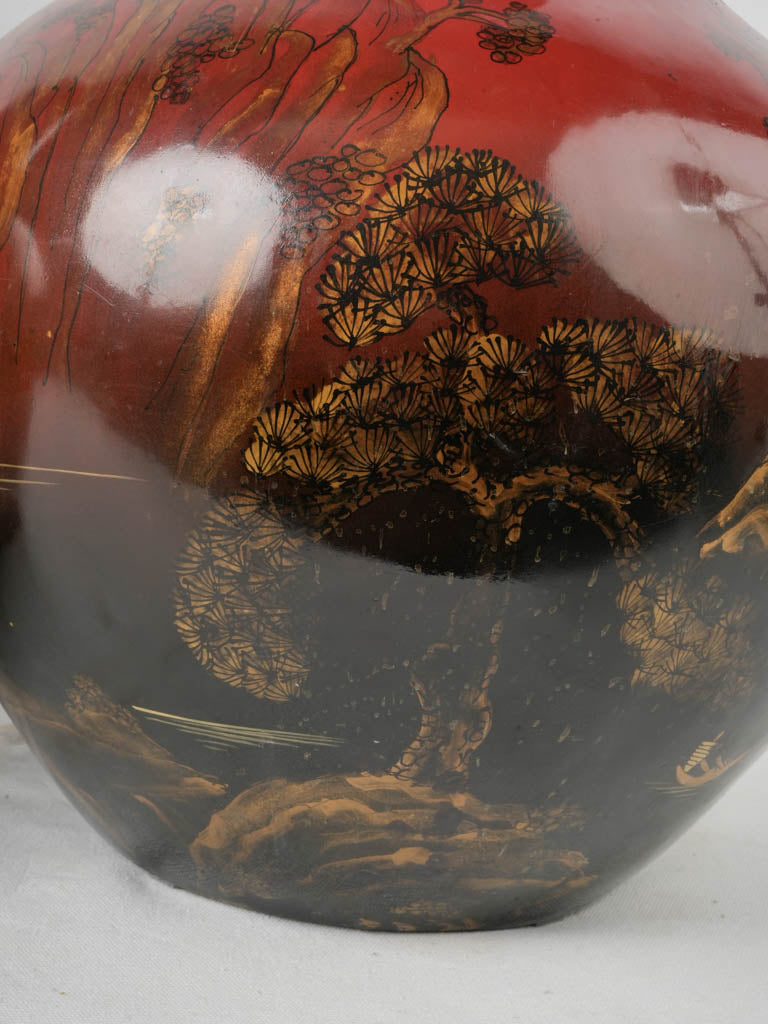 Intricate landscape scene vases  