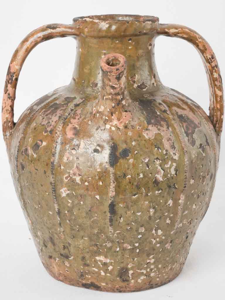 19th century French walnut oil jar from the Ardeche 12½"