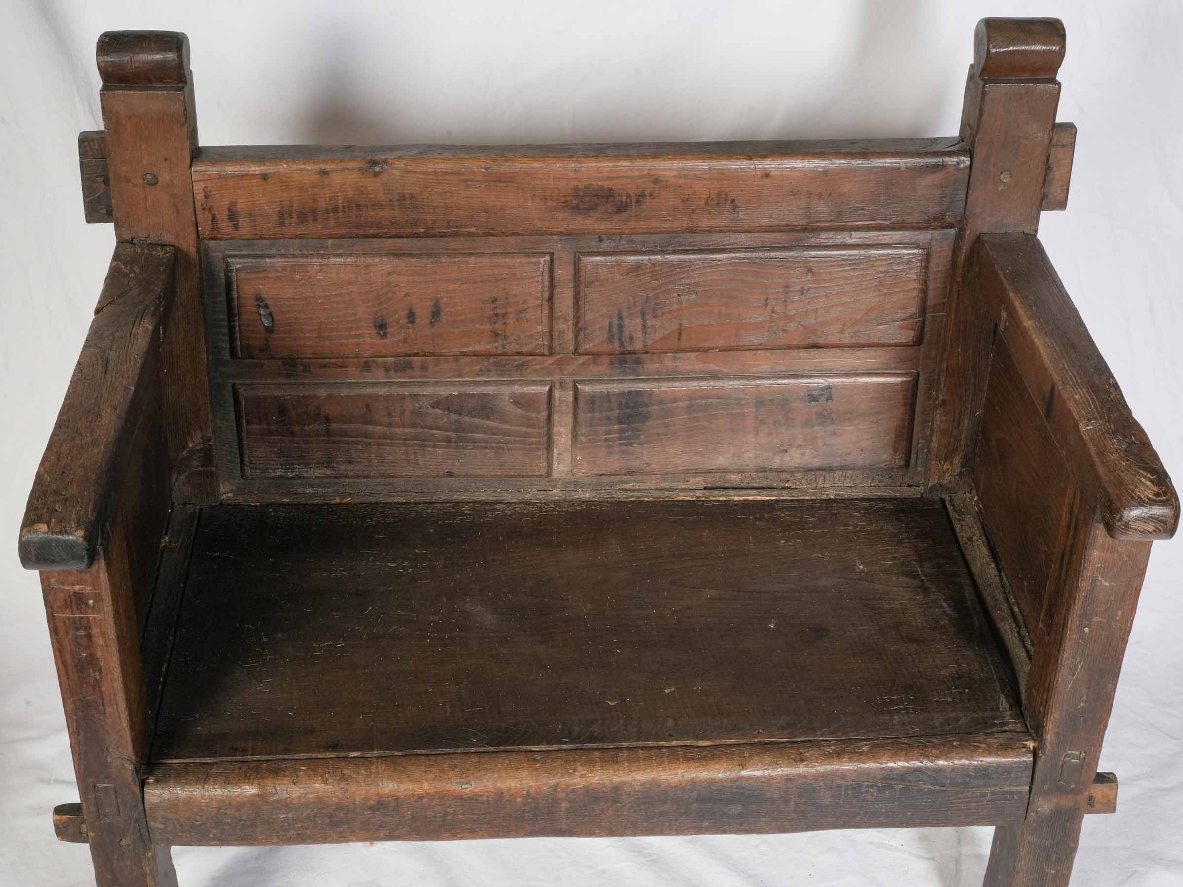 Rustic Oak Banquette from Northern France, 17th Century - 46½"