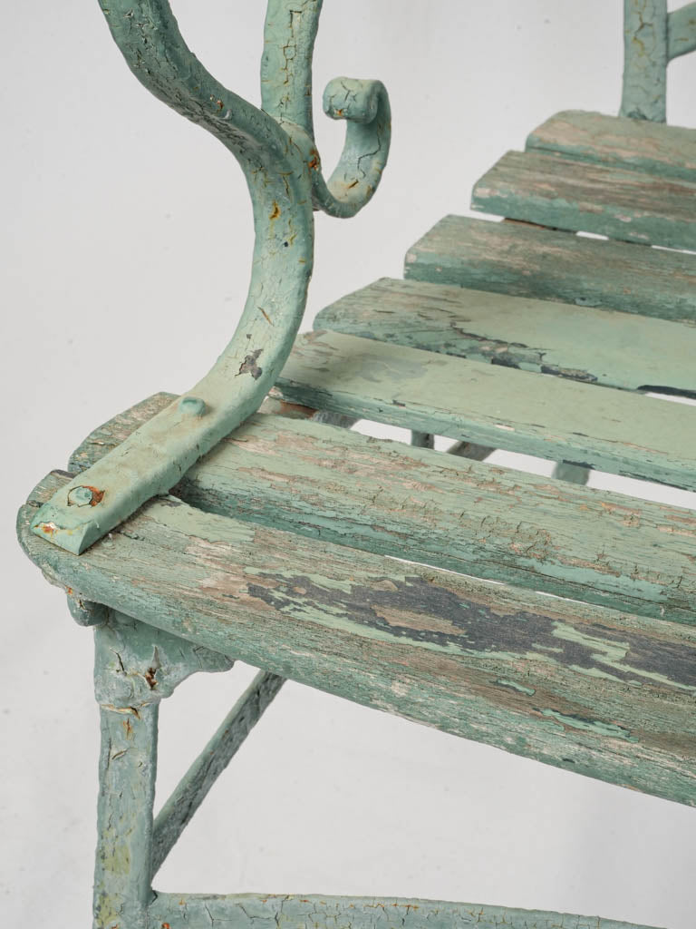 1920s Art Deco Slated Wood Garden Chair  - 34¾"