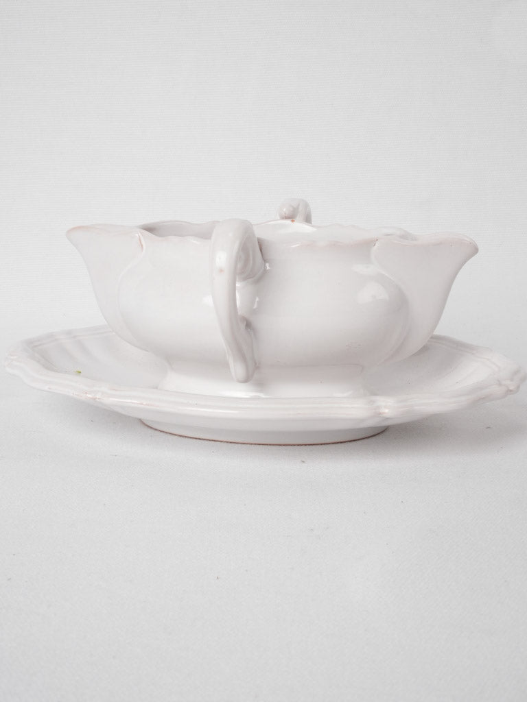 Rare vintage Moustier dinner service - white 44 pieces