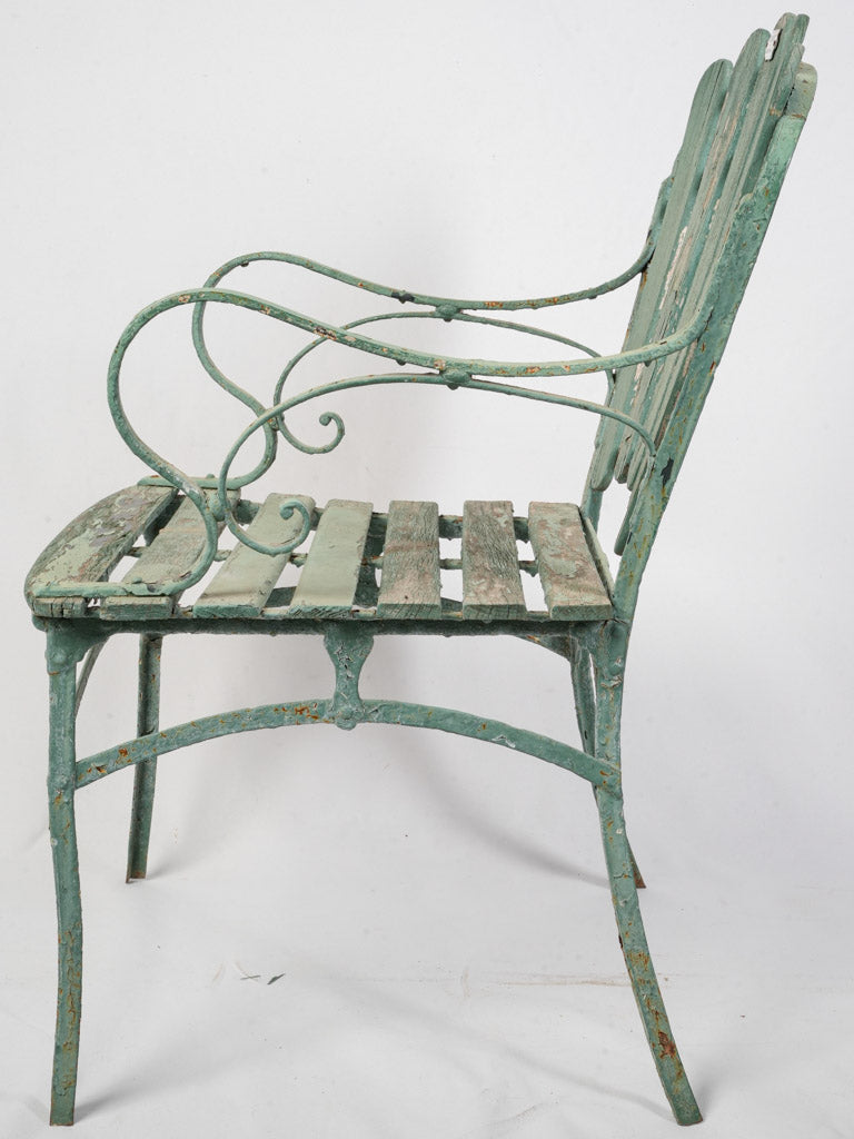 1920s Art Deco Slated Wood Garden Chair  - 34¾"