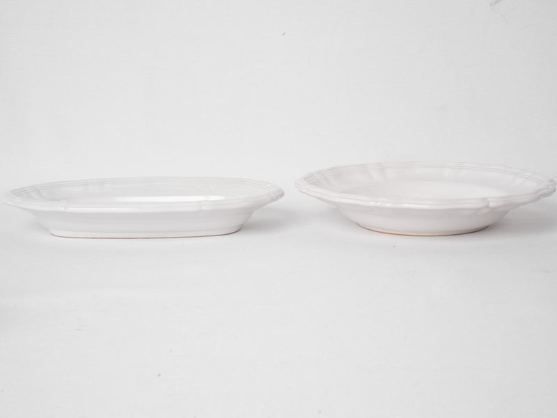Rare vintage Moustier dinner service - white 44 pieces