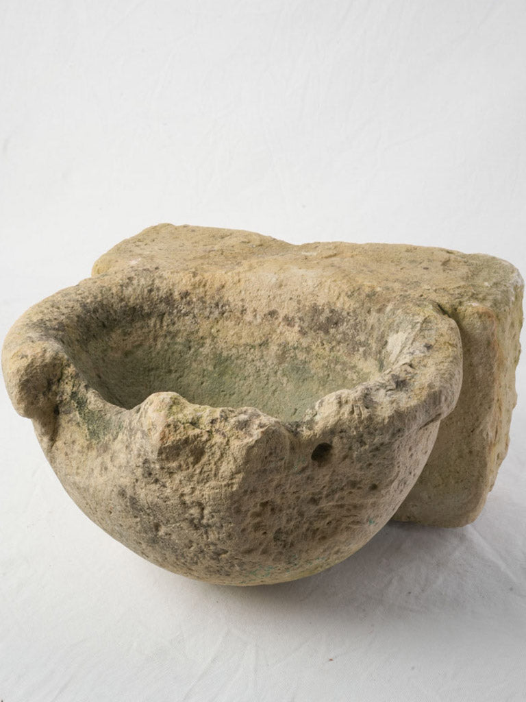 Historic Provençal hand-carved limestone stoup