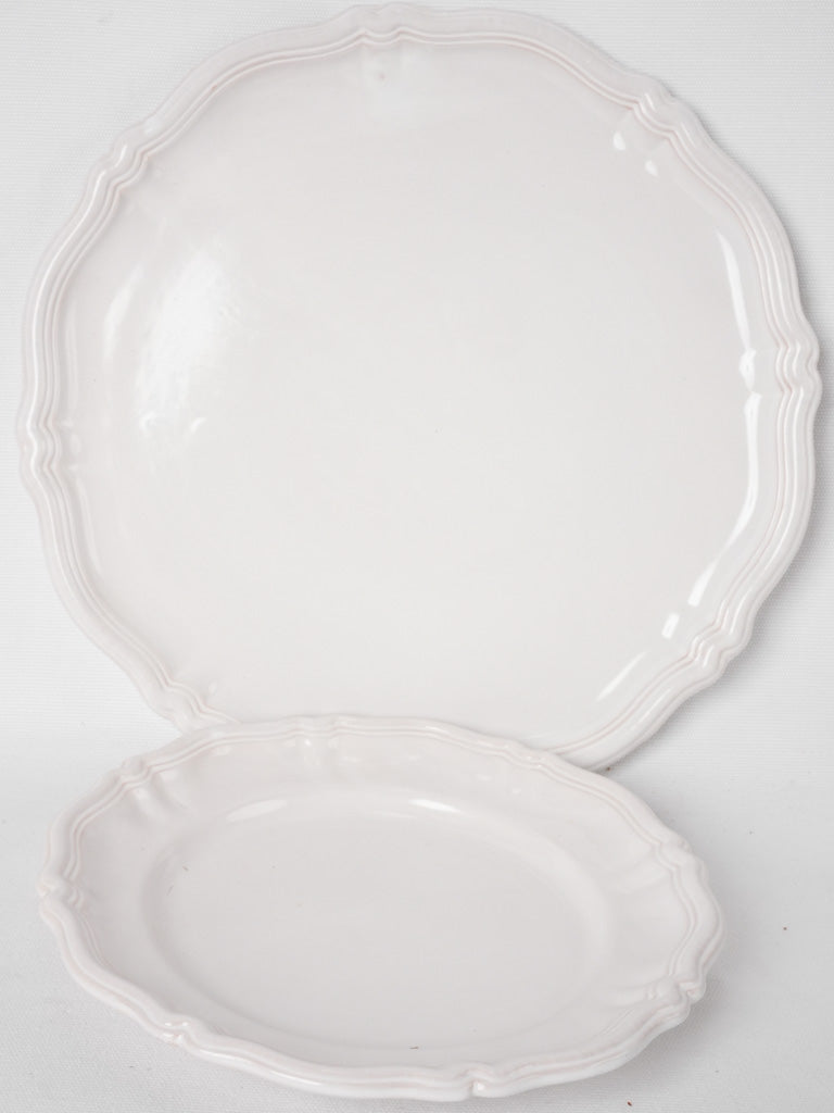 Rare vintage Moustier dinner service - white 44 pieces