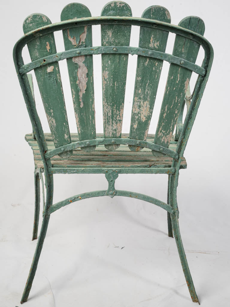 1920s Art Deco Slated Wood Garden Chair  - 34¾"