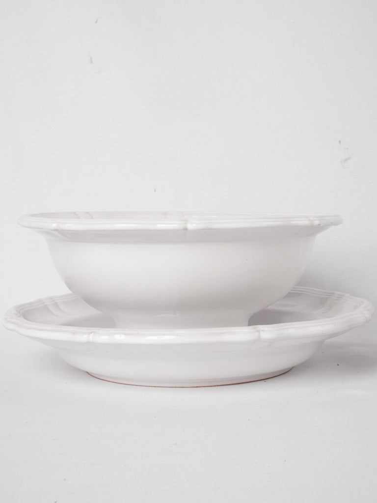 Rare vintage Moustier dinner service - white 44 pieces
