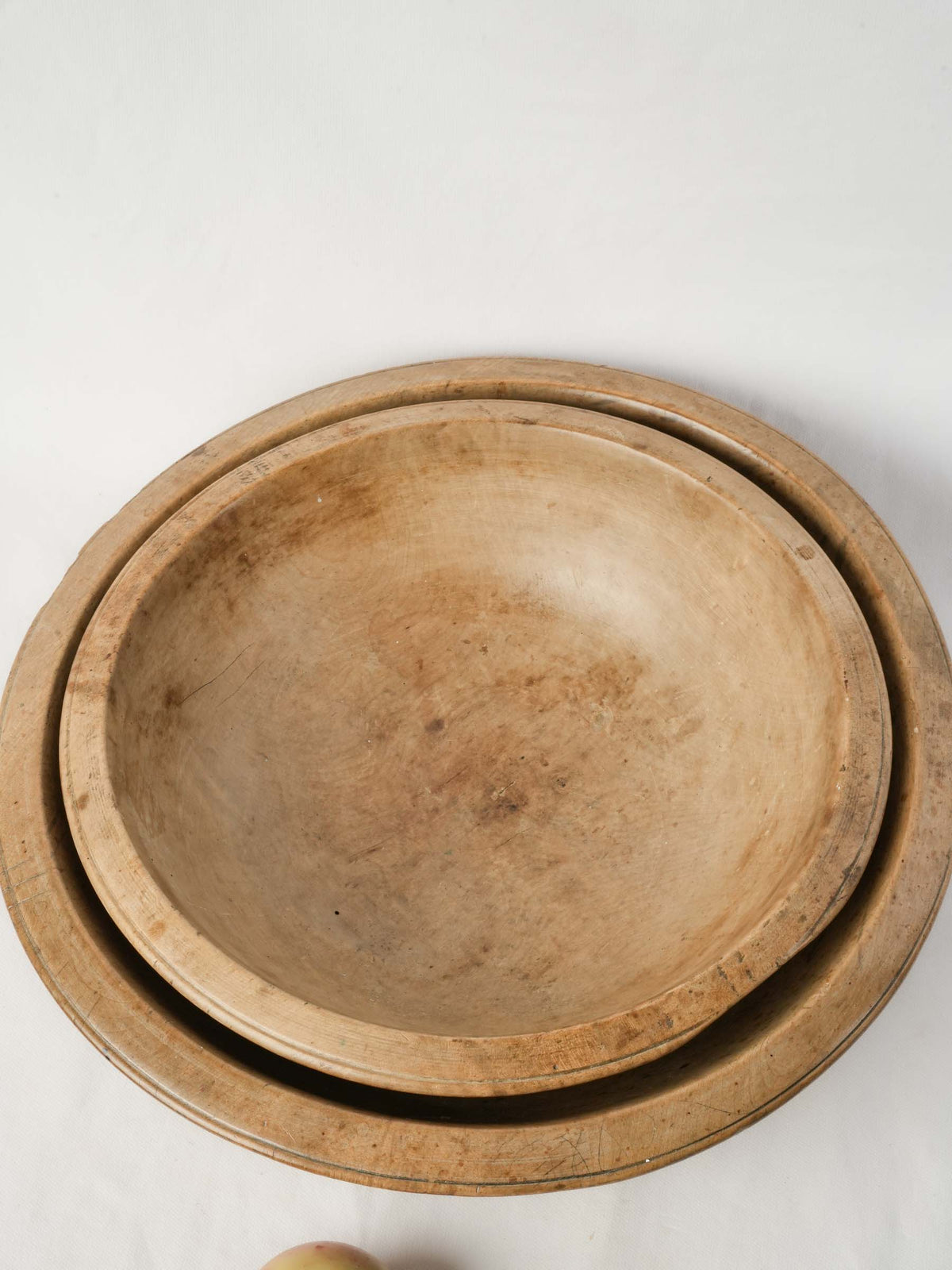 Set of Two of Large Antique Hand-Turned Sycamore Mixing Bowls - 17¾"