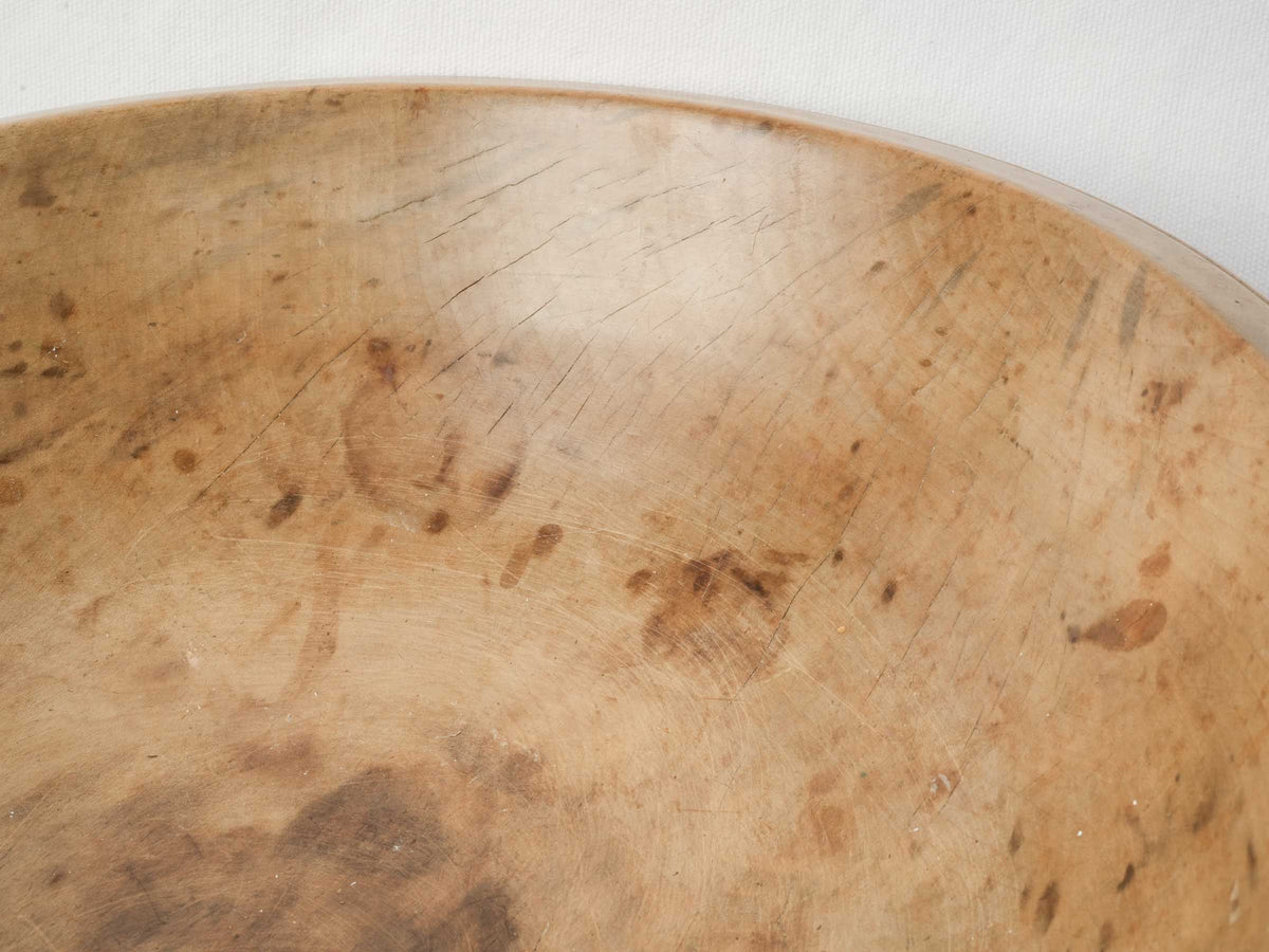Set of Two of Large Antique Hand-Turned Sycamore Mixing Bowls - 17¾"