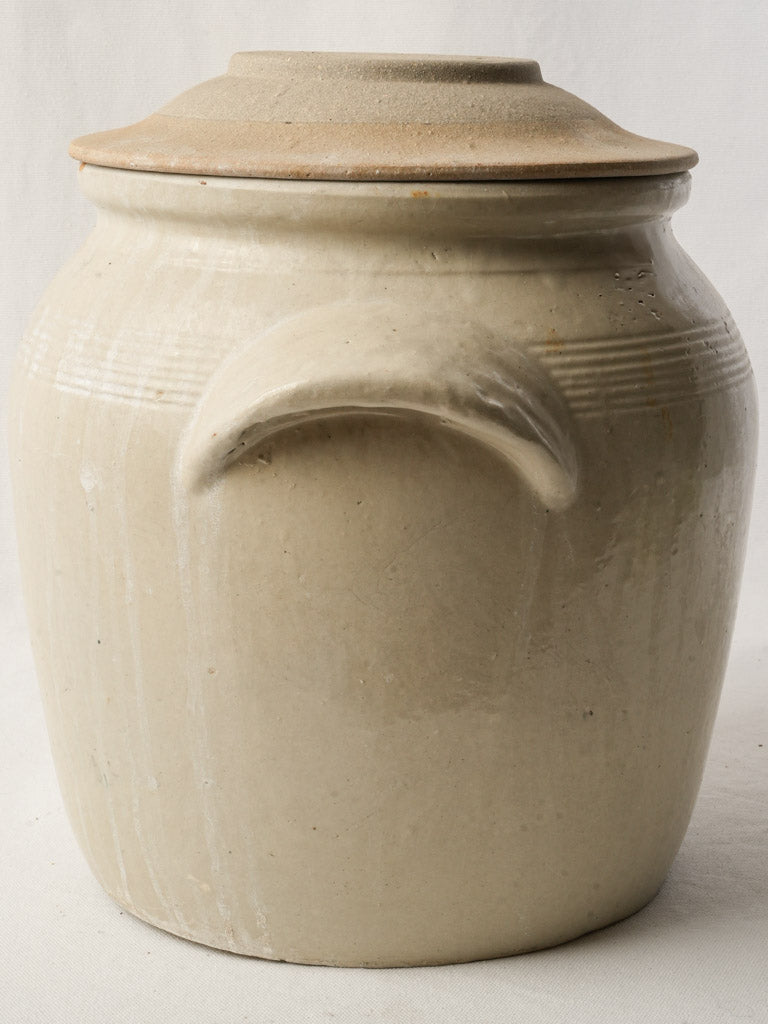Handcrafted lidded salt-cure jar  