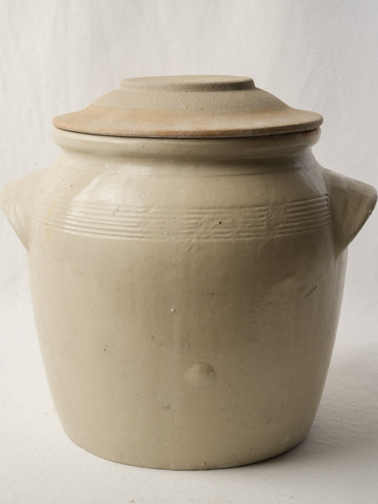 Vintage cylindrical vessel with lid  