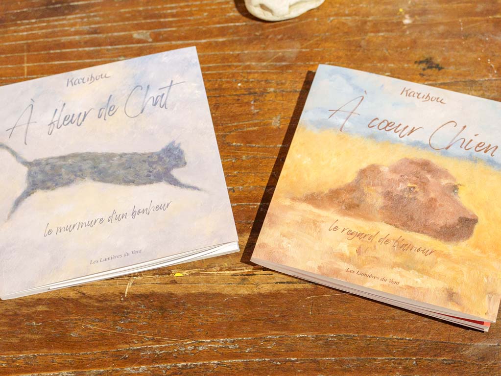 Set of 2 Books By Karibou - A Fleur de Chat and A Coeur Chien