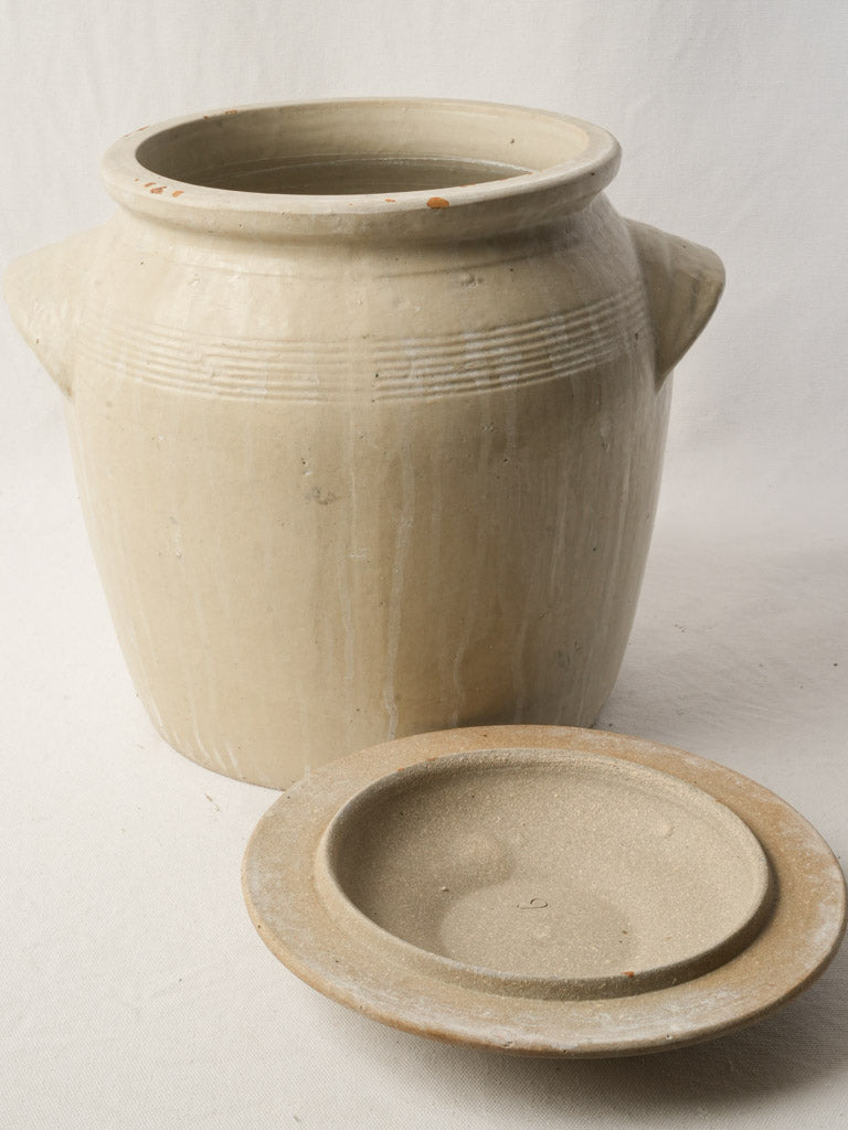 Incised handle-adorned salt pot  