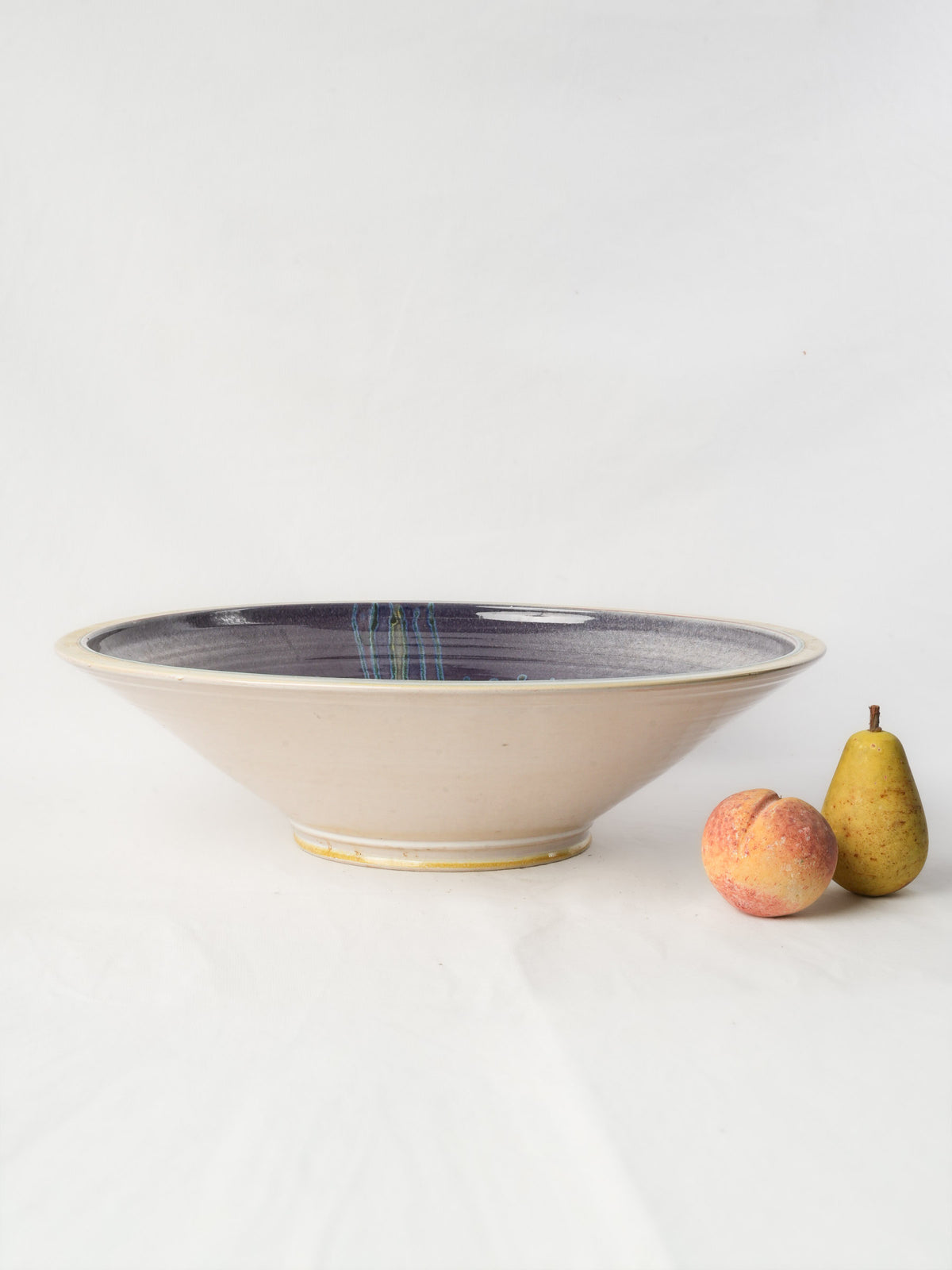 Large Contemporary Sanke Thurnau Studio Pottery Bowl w/ Striking Interior Glaze - 20"