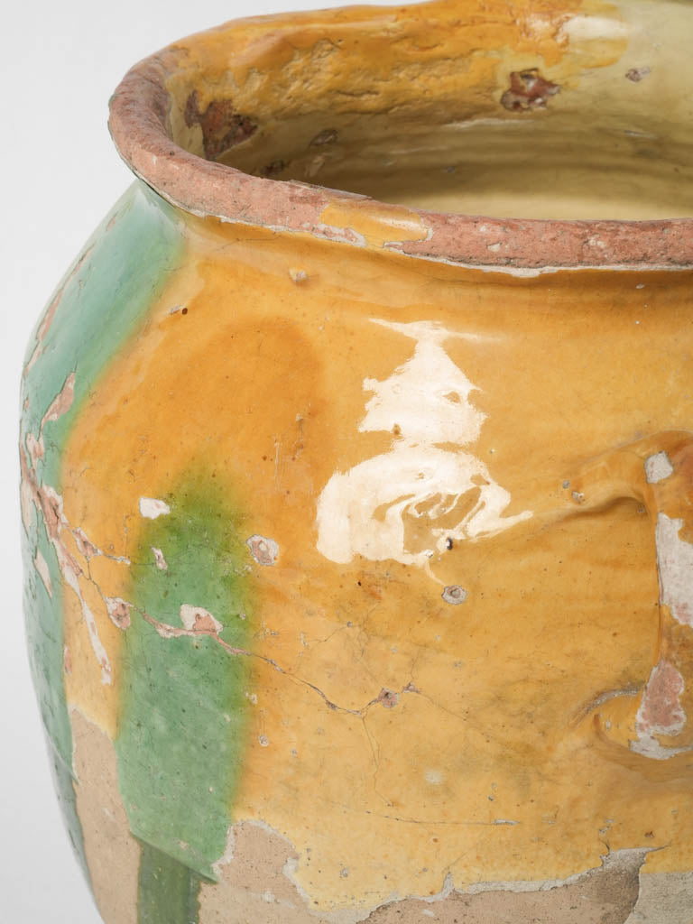 Time-worn French kitchenware with initials