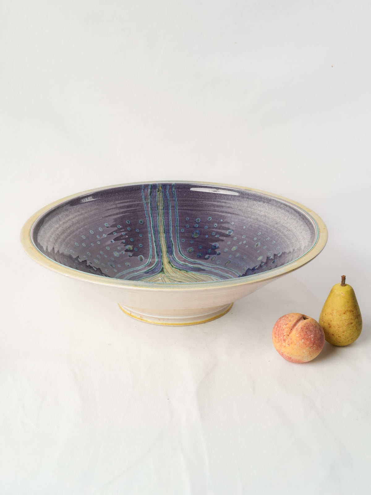 Large Contemporary Sanke Thurnau Studio Pottery Bowl w/ Striking Interior Glaze - 20"