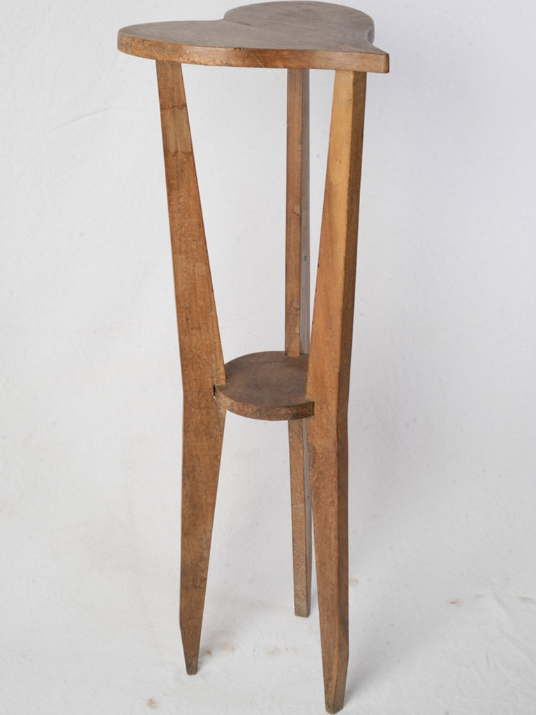 French Folk Art Heart Shaped Tripod Pedestal - 39½"