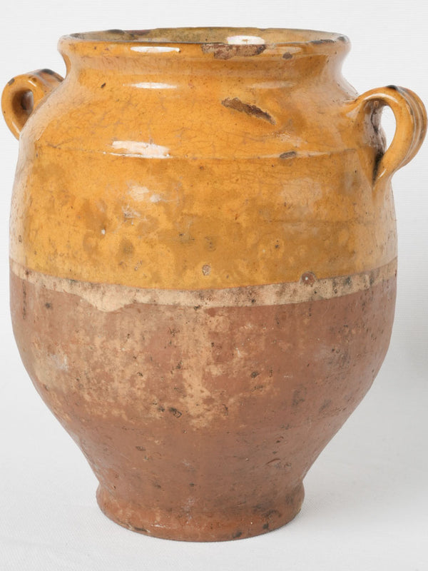 Antique rustic French confit pot
