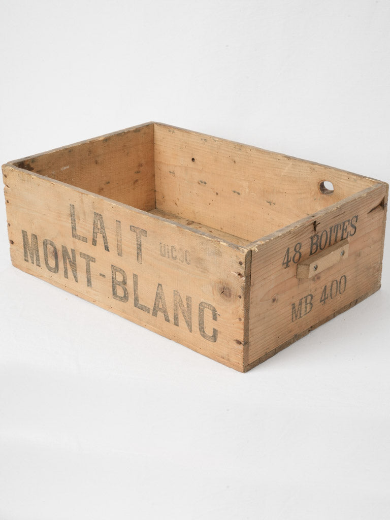 Vintage wooden French milk crate