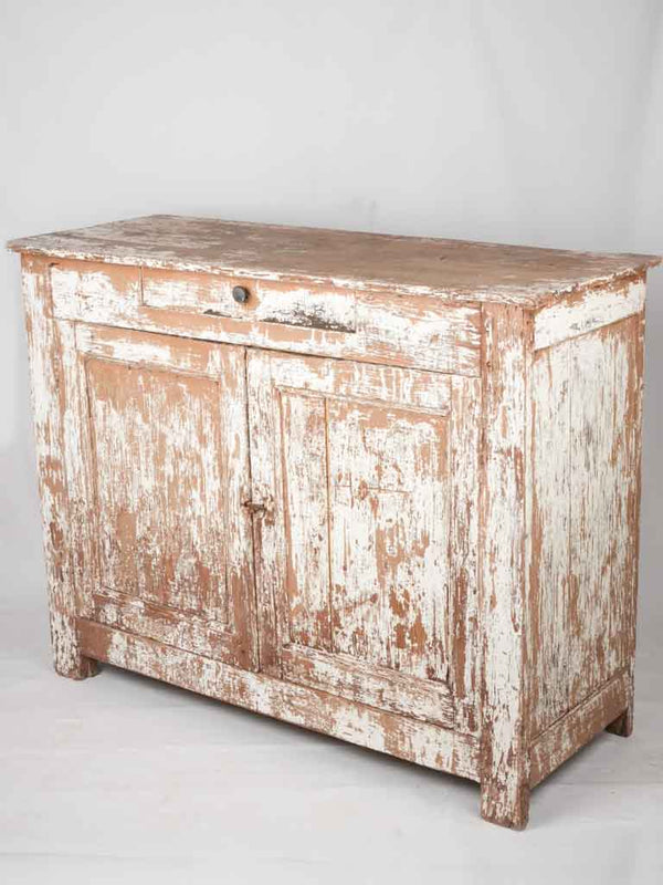 Rustic French country buffet w/ distressed white patina