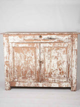 Rustic French country buffet w/ distressed white patina