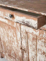 Rustic French country buffet w/ distressed white patina