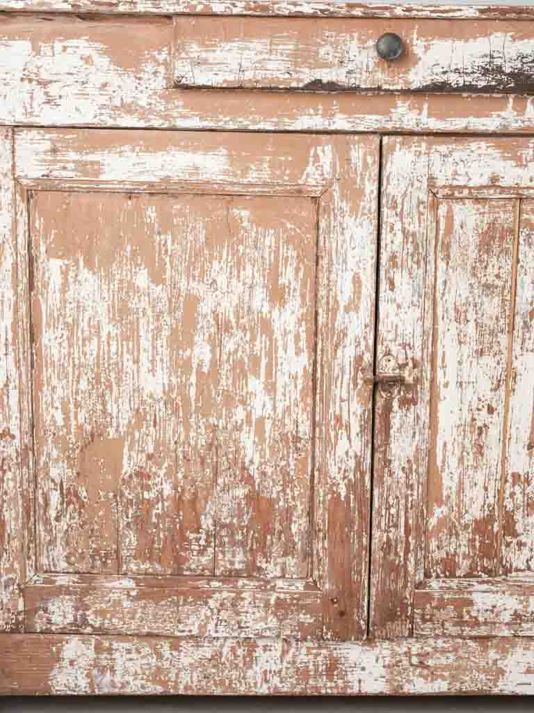 Rustic French country buffet w/ distressed white patina