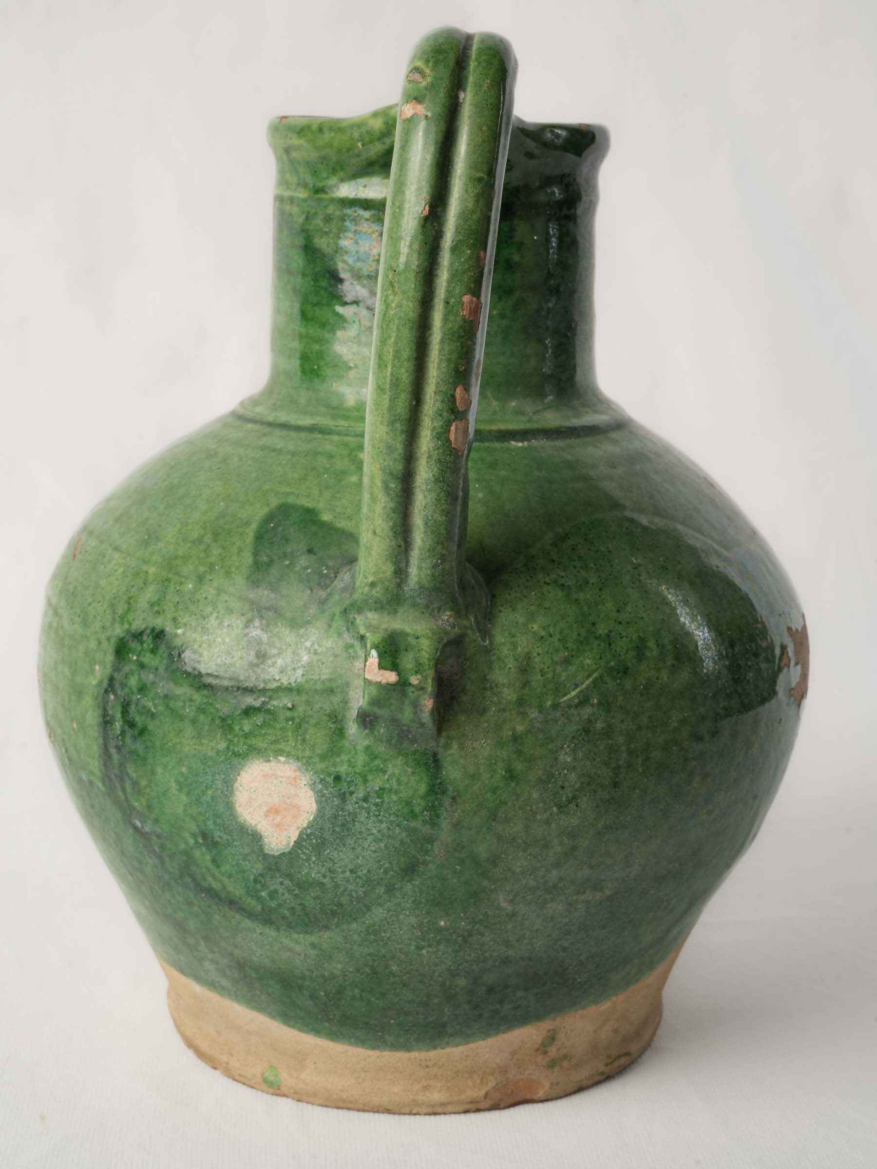 Characterful glazed ceramic orjol jug  