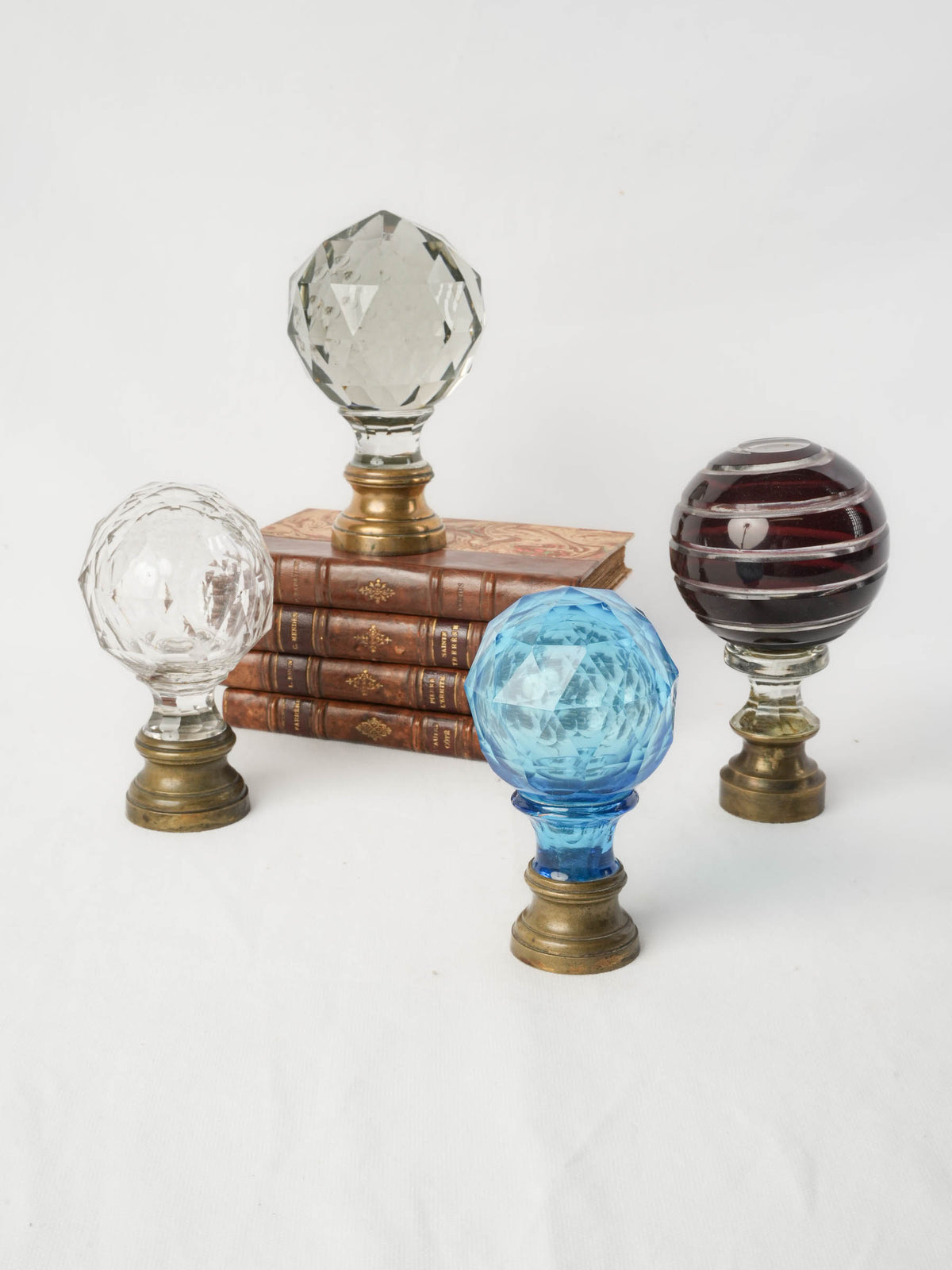 Colorful Set of Four  Antique Staircase Finials - 6¼"