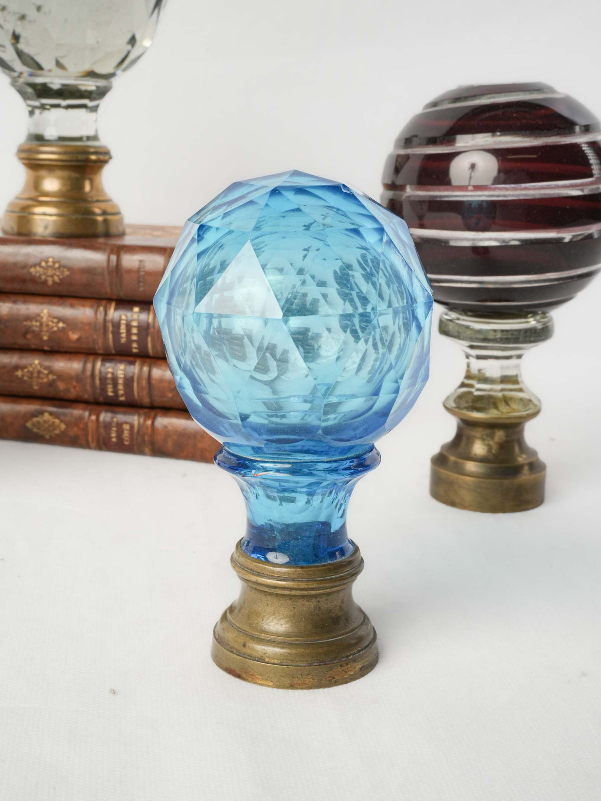 Colorful Set of Four  Antique Staircase Finials - 6¼"