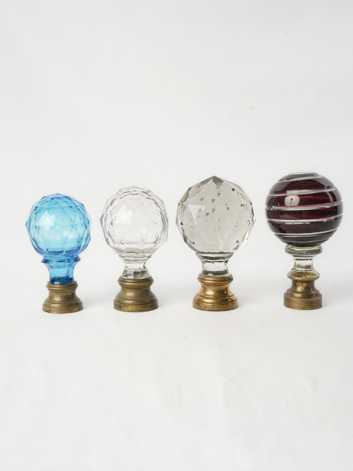 Colorful Set of Four  Antique Staircase Finials - 6¼"
