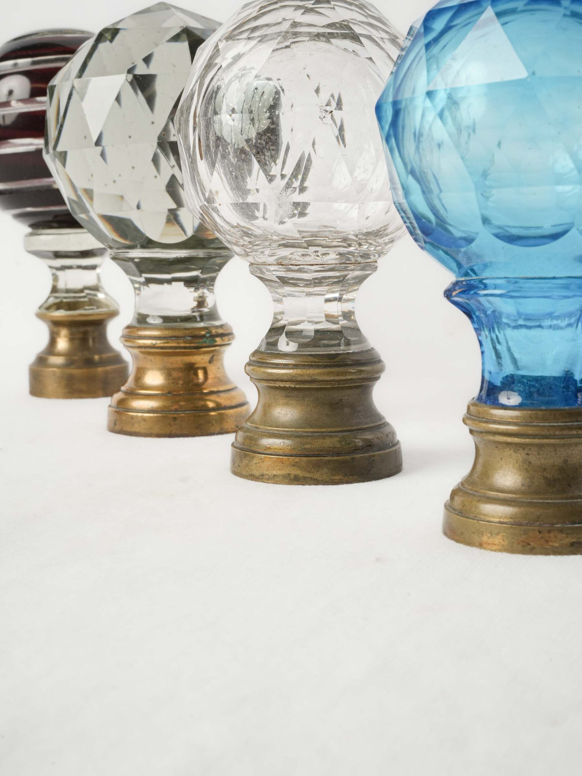 Colorful Set of Four  Antique Staircase Finials - 6¼"