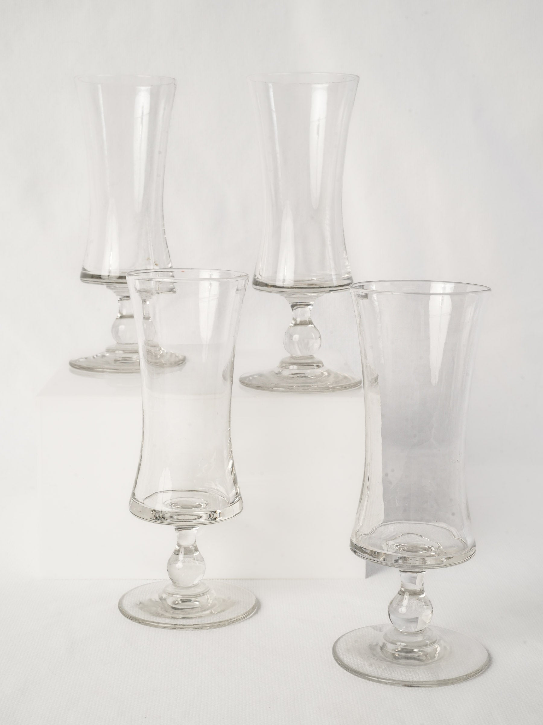 Antique hand-blown champagne glasses  