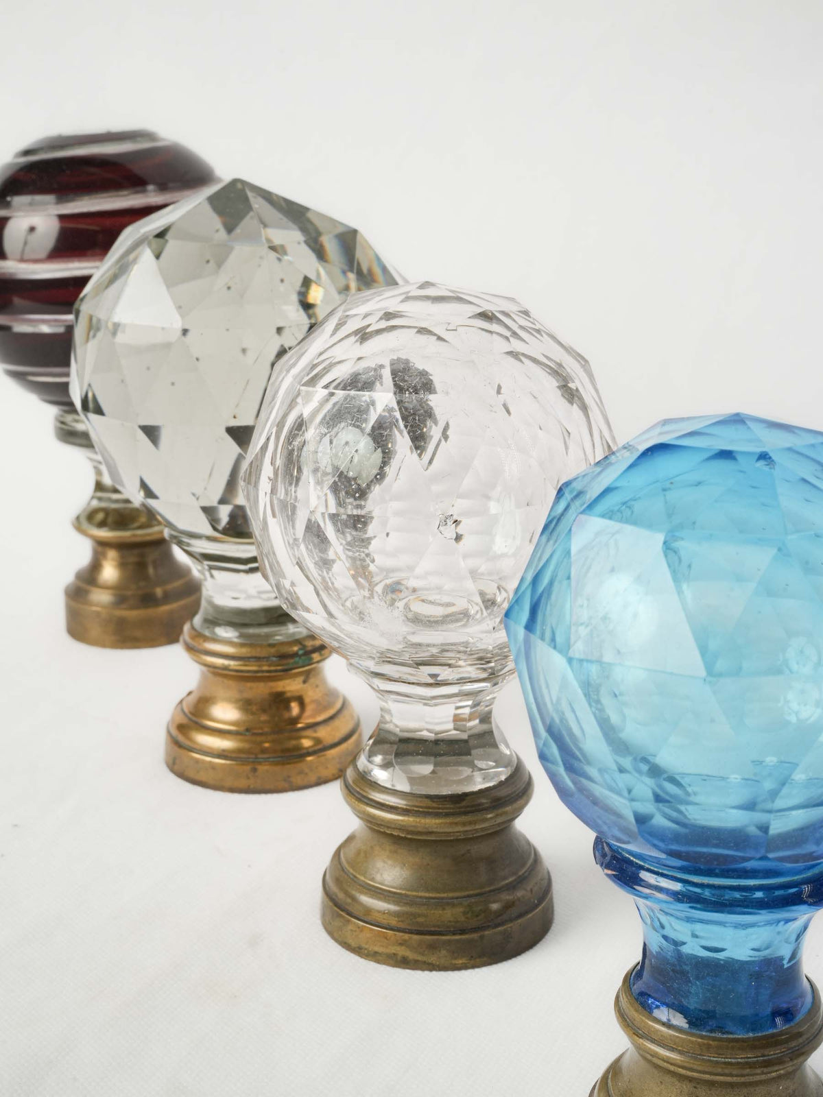 Colorful Set of Four  Antique Staircase Finials - 6¼"