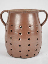 Vintage French chestnut grilling pot 6¾"