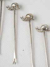 Handcrafted antique glass escargot forks