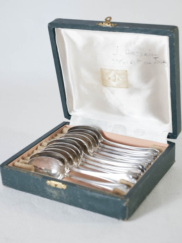 Antique 1940s elegant silver teaspoon collection