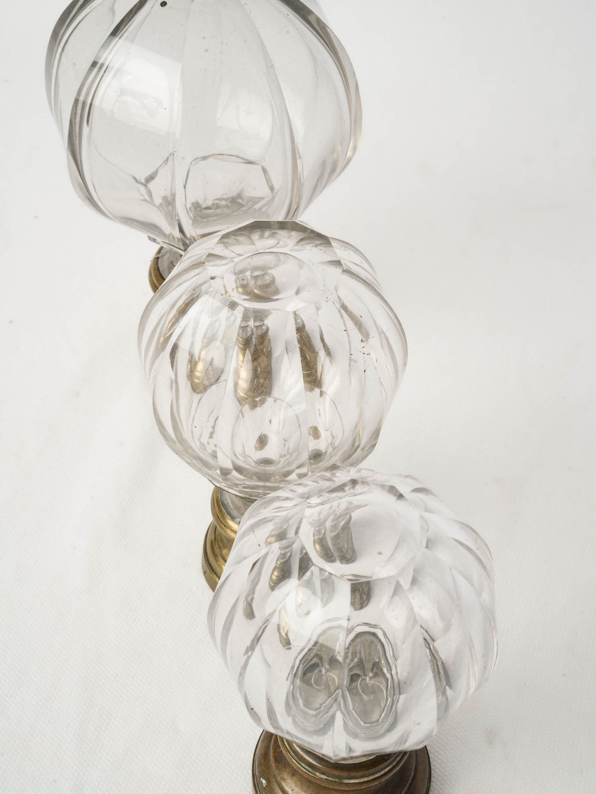 Graduated Set of Three Antique Glass Staircase Finials - 6¾"