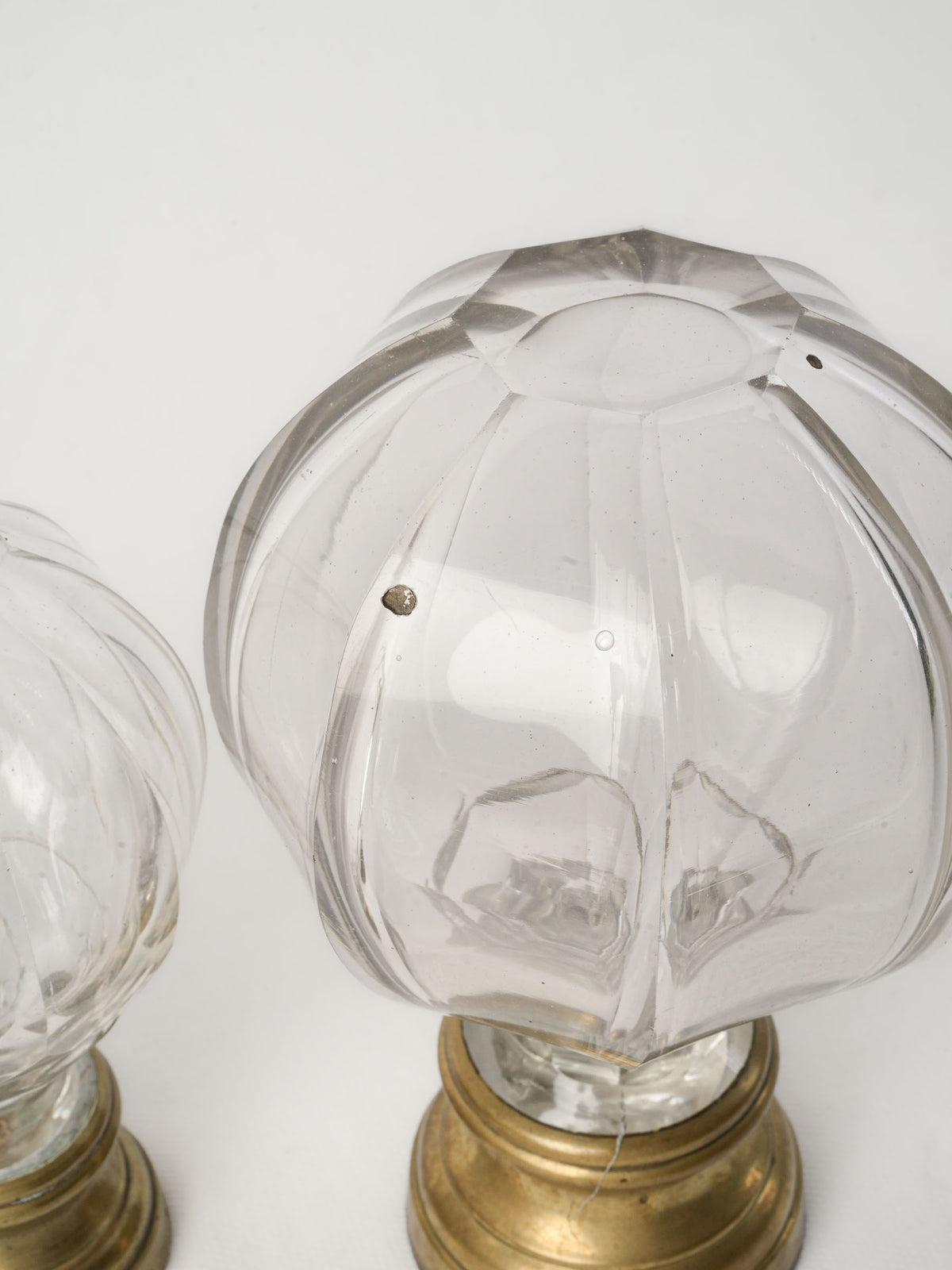 Graduated Set of Three Antique Glass Staircase Finials - 6¾"