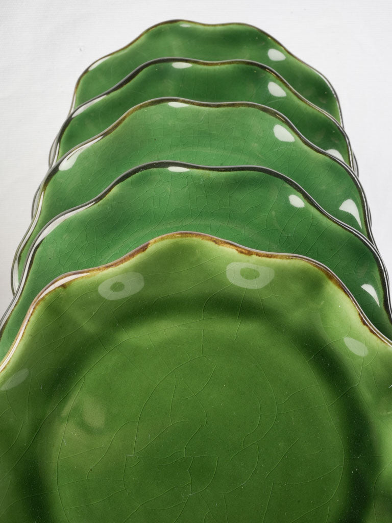 Irregular hand-thrown plate set