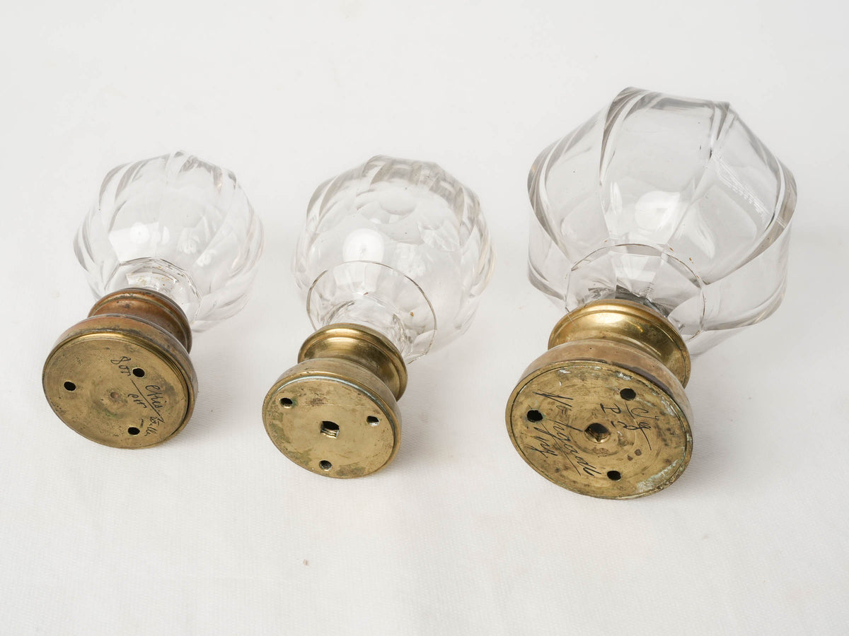 Graduated Set of Three Antique Glass Staircase Finials - 6¾"