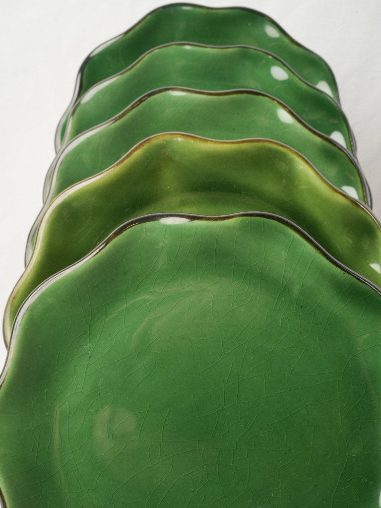 Subtle tonal green dessert plates