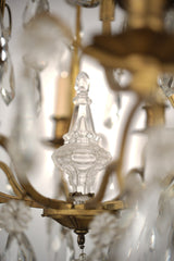 Antique crystal pendants brass chandelier