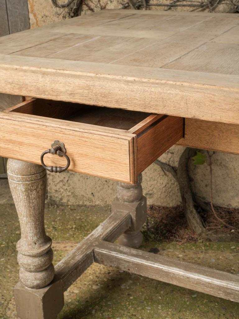Compact French Farmhouse Table w/ Painted Legs - 30¾" x 51¼"