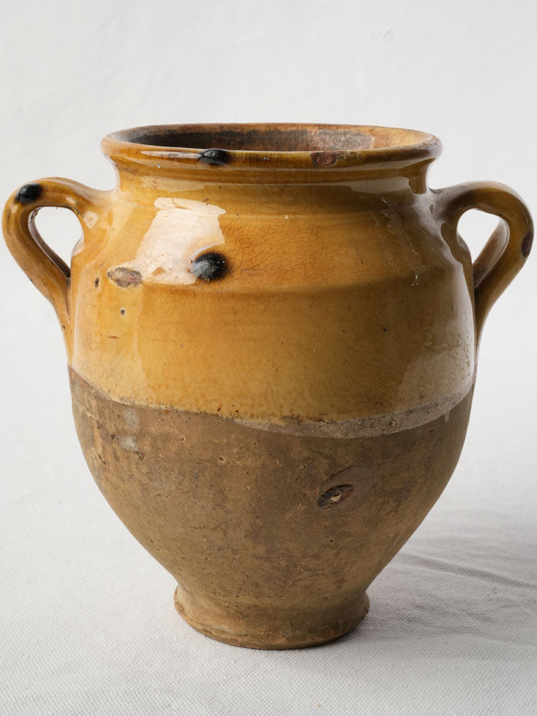 Early 20th Century Southwest France Yellow Glazed Confit Pot- 7½"