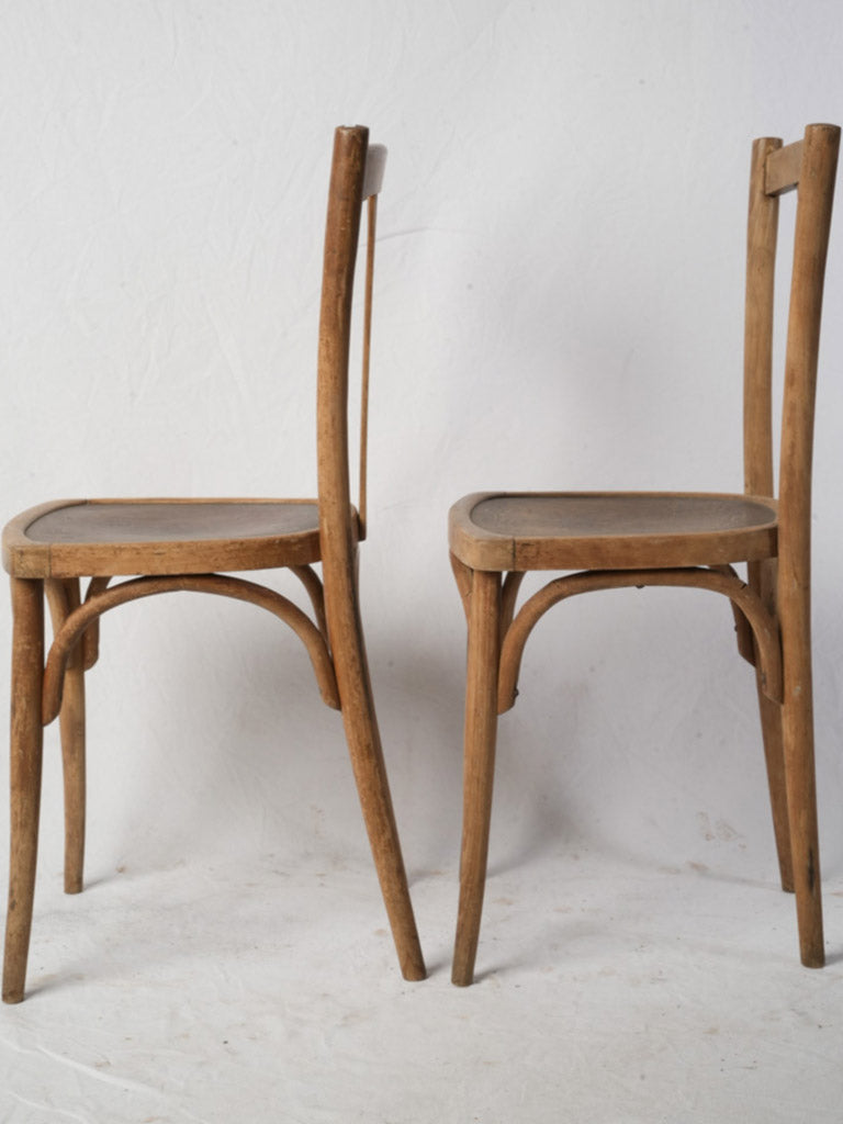 Curved backrest wooden French chairs  