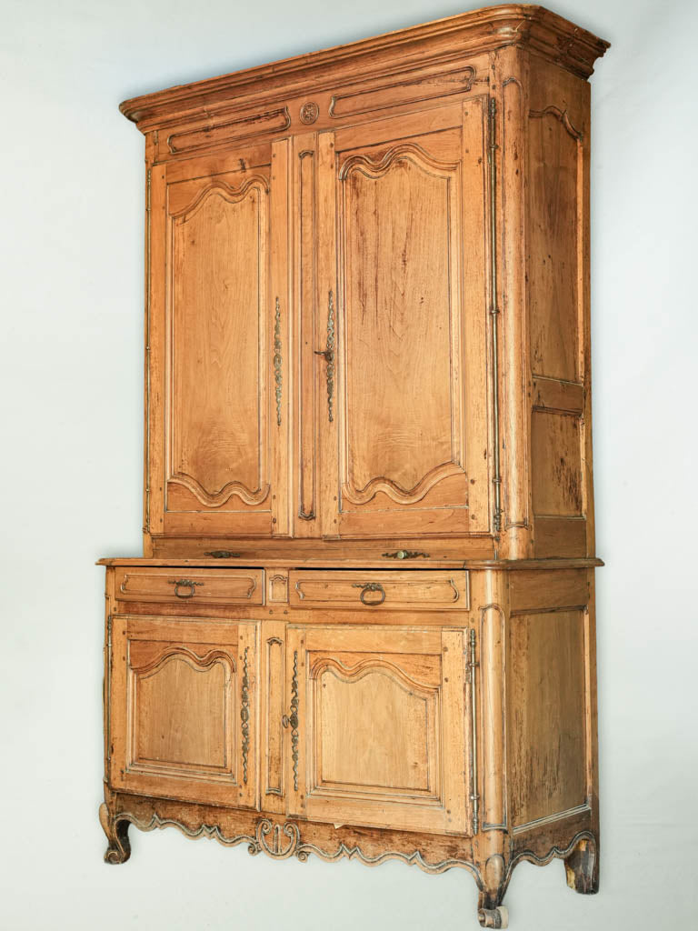 Tall 18th Century French Fruitwood Two Part Cupboard