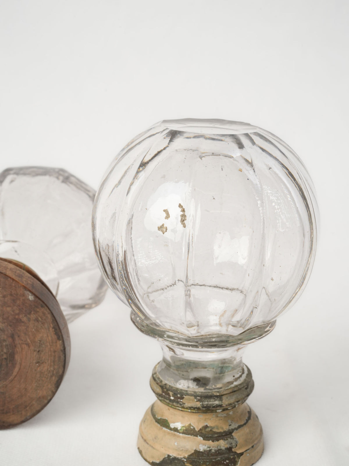 Set of Three Early 20th-Century Glass Staircase Finials - 6¾"