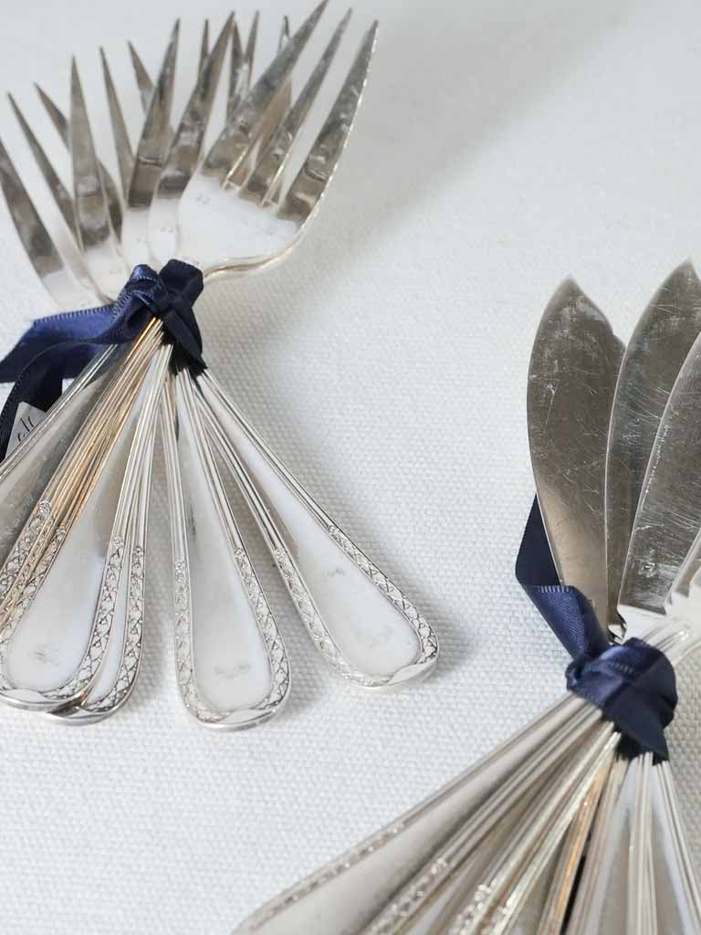 Vintage French seafood flatware set fo 6